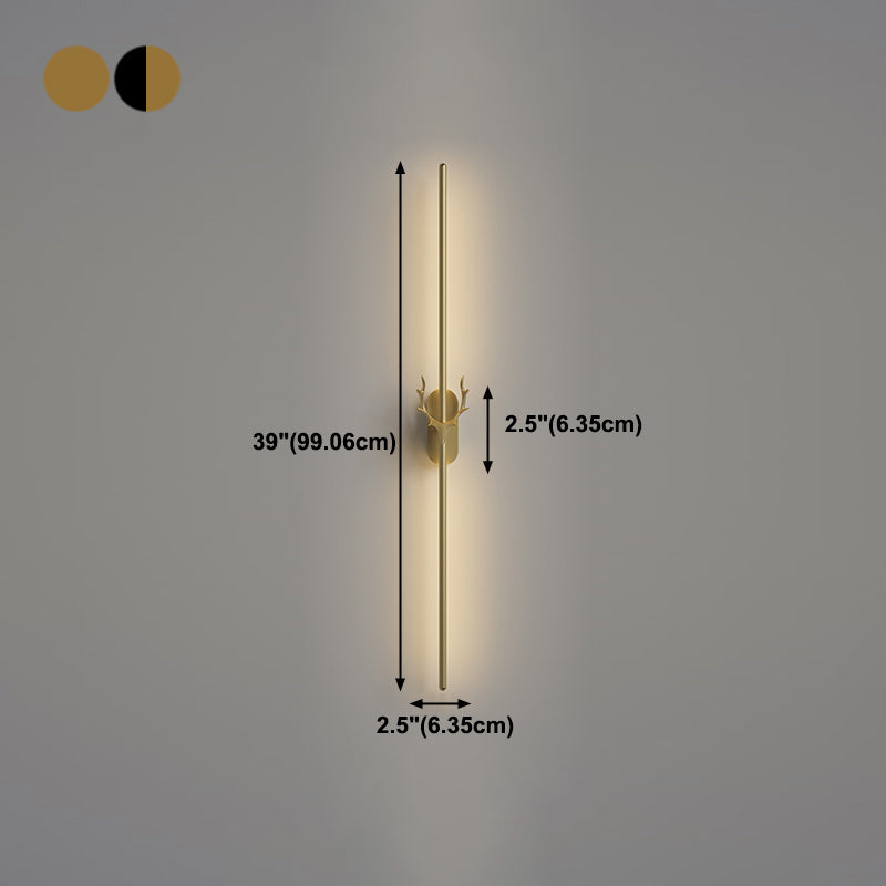 Metal Linear Shape Wall Mount Lighting Modern 1-Light Wall Mounted Light Fixture