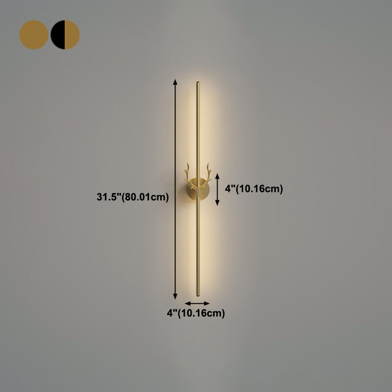 Metal Linear Shape Wall Mount Lighting Modern 1-Light Wall Mounted Light Fixture