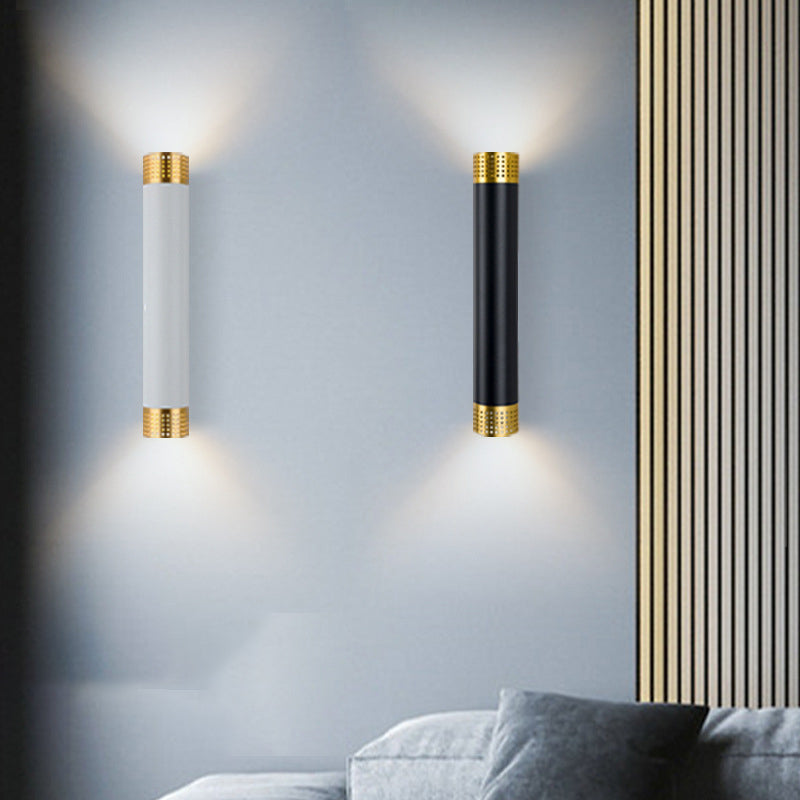 2 Lights Cylinder Wall Lights Modern Style Metal Wall Mounted Lamps