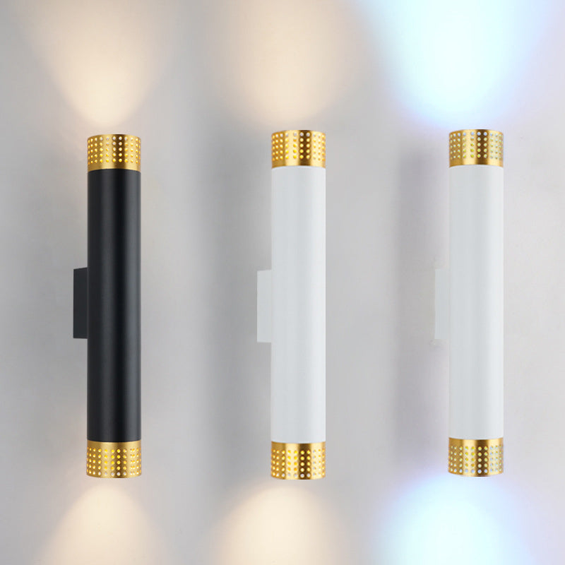 2 Lights Cylinder Wall Lights Modern Style Metal Wall Mounted Lamps