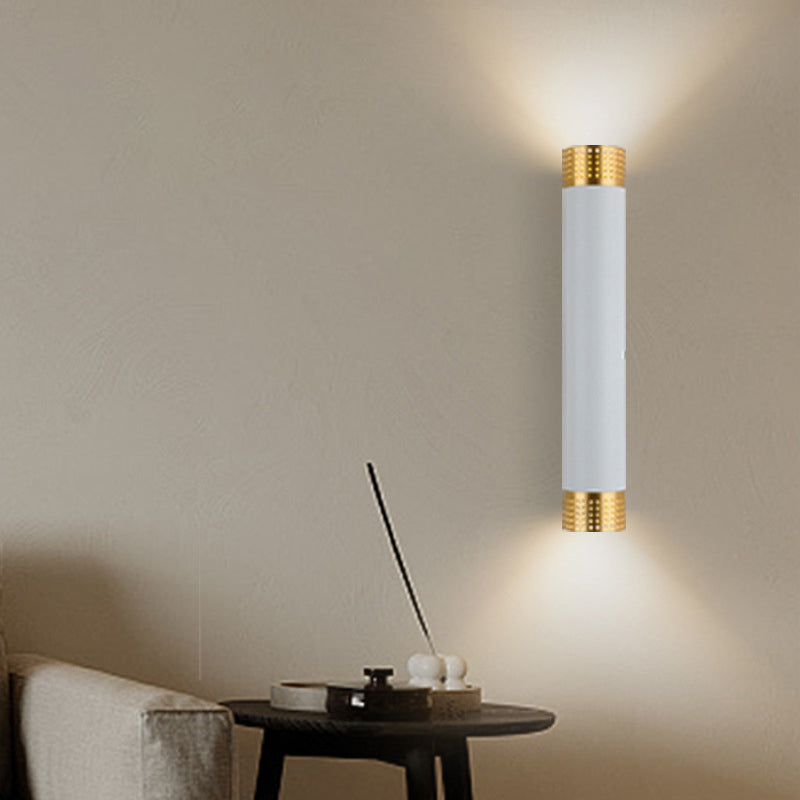 2 Lights Cylinder Wall Lights Modern Style Metal Wall Mounted Lamps