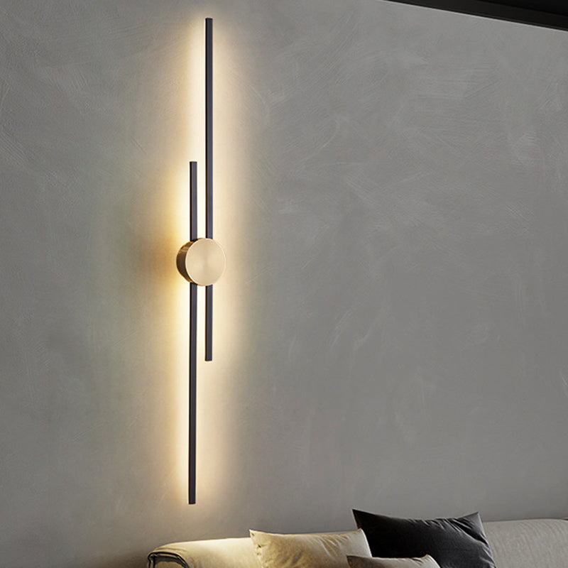 Contemporary Style Brass Wall Light Linear LED Wall Sconce for Bedroom