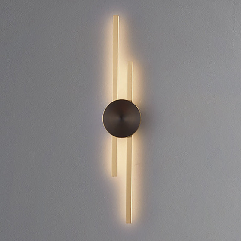 Contemporary Style Brass Wall Light Linear LED Wall Sconce for Bedroom