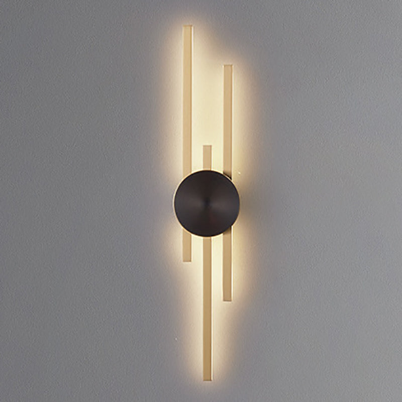 Contemporary Style Brass Wall Light Linear LED Wall Sconce for Bedroom