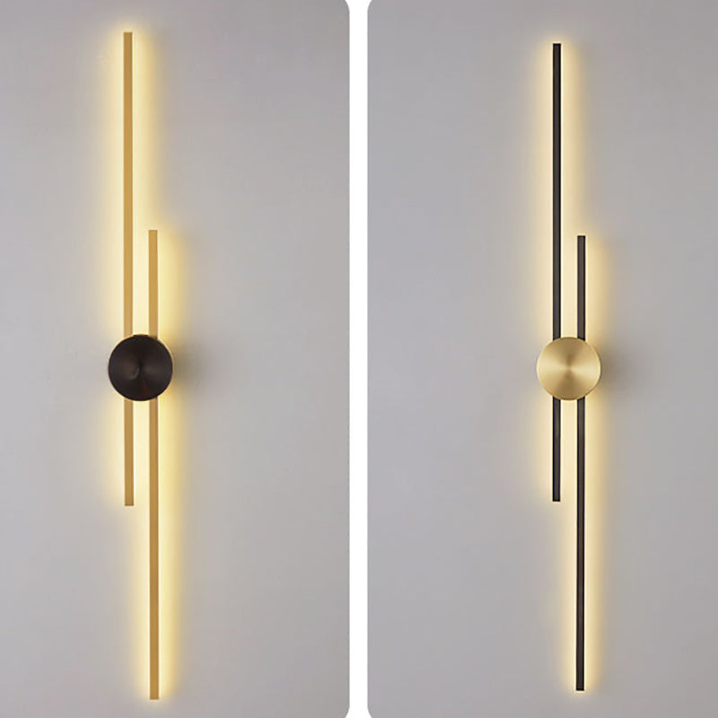 Contemporary Style Brass Wall Light Linear LED Wall Sconce for Bedroom