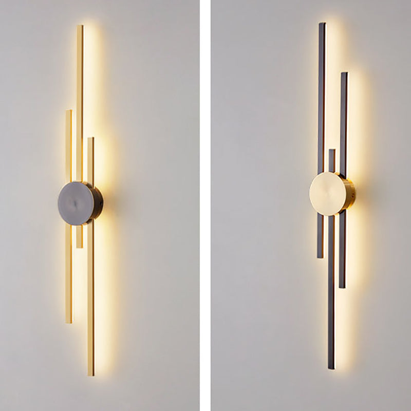 Contemporary Style Brass Wall Light Linear LED Wall Sconce for Bedroom