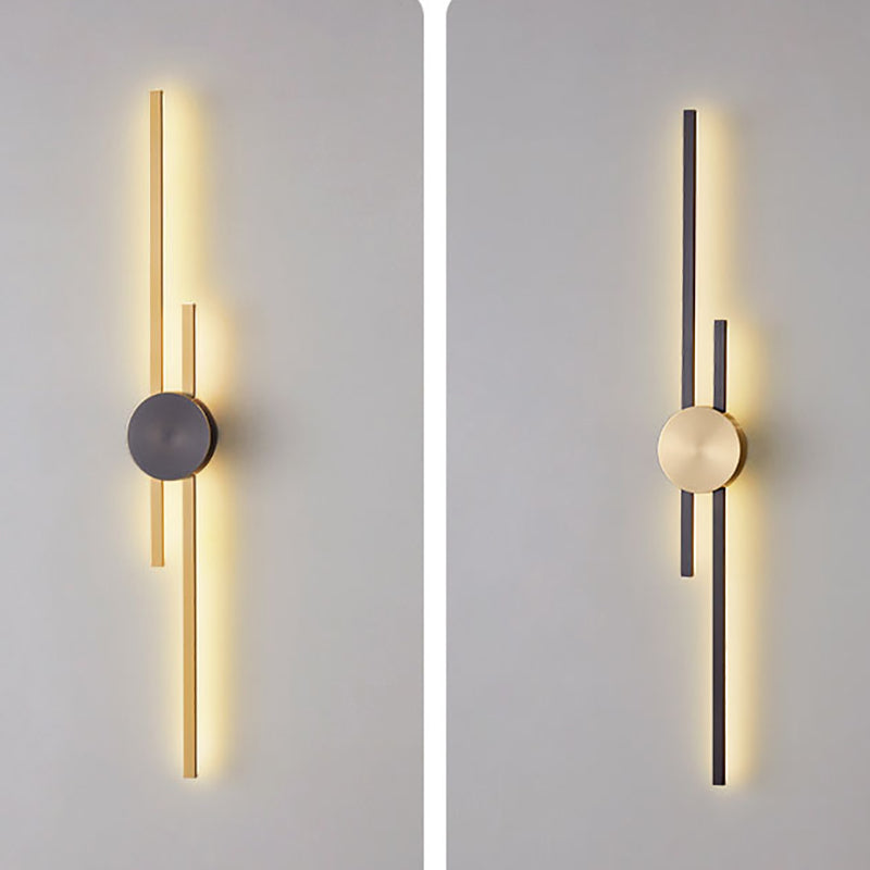 Contemporary Style Brass Wall Light Linear LED Wall Sconce for Bedroom