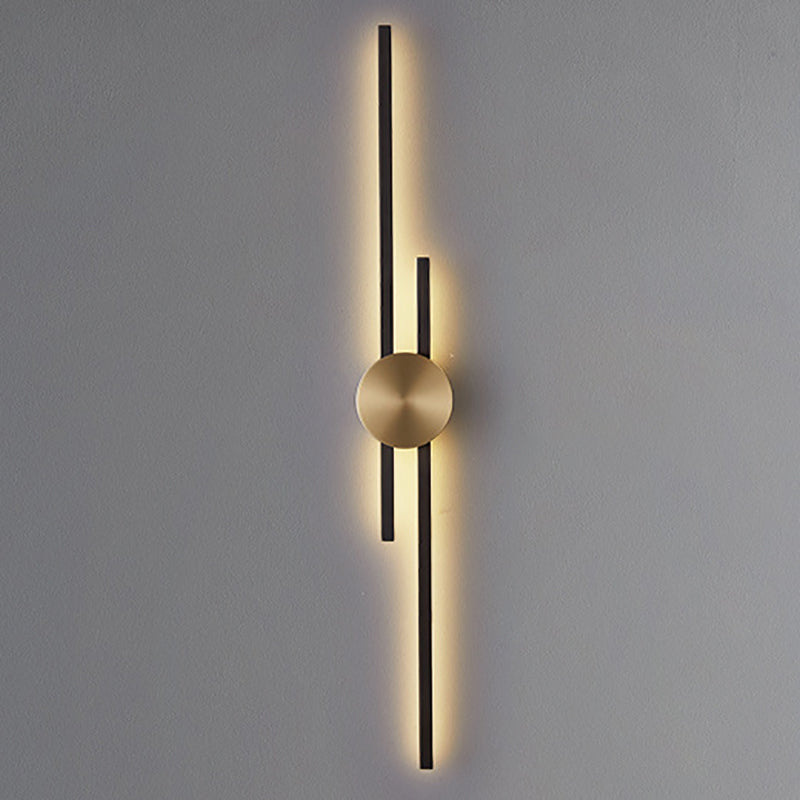 Contemporary Style Brass Wall Light Linear LED Wall Sconce for Bedroom