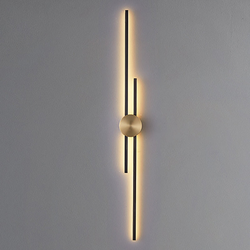 Contemporary Style Brass Wall Light Linear LED Wall Sconce for Bedroom