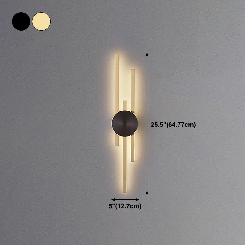 Contemporary Style Brass Wall Light Linear LED Wall Sconce for Bedroom