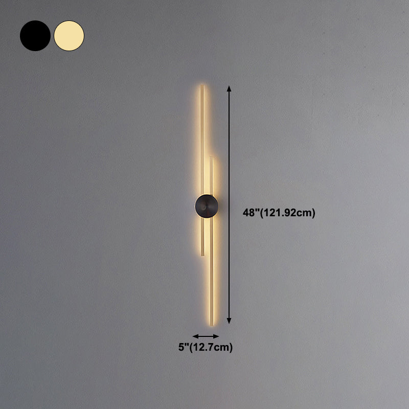 Contemporary Style Brass Wall Light Linear LED Wall Sconce for Bedroom