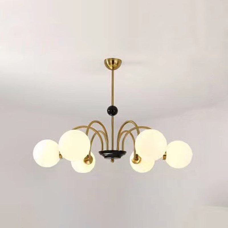 Spherical Shape Chandelier Light Modern Style Glass Multi Light Hanging Lamp for Kitchen