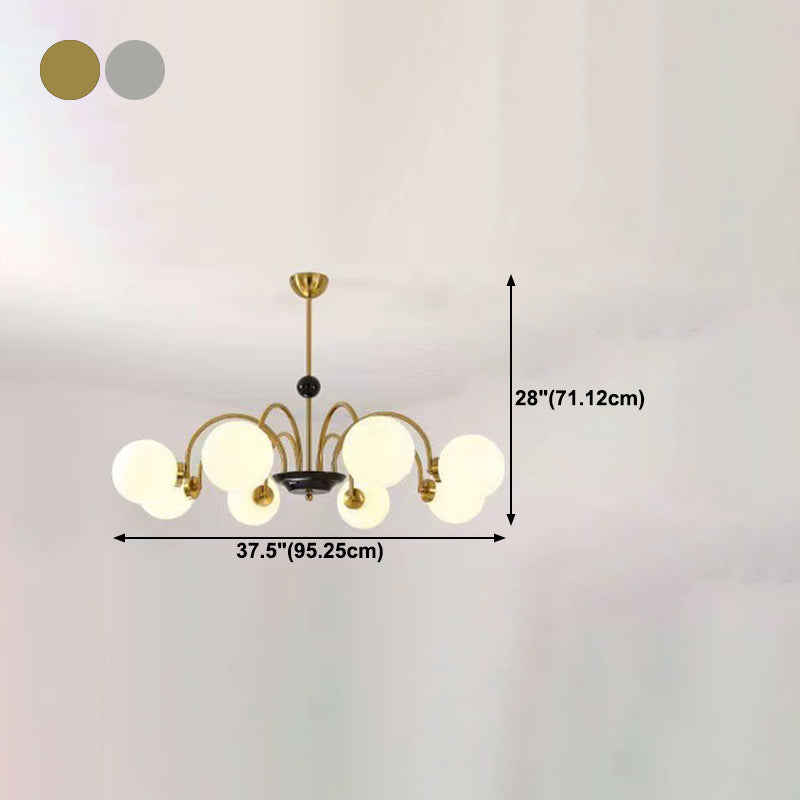 Spherical Shape Chandelier Light Modern Style Glass Multi Light Hanging Lamp for Kitchen