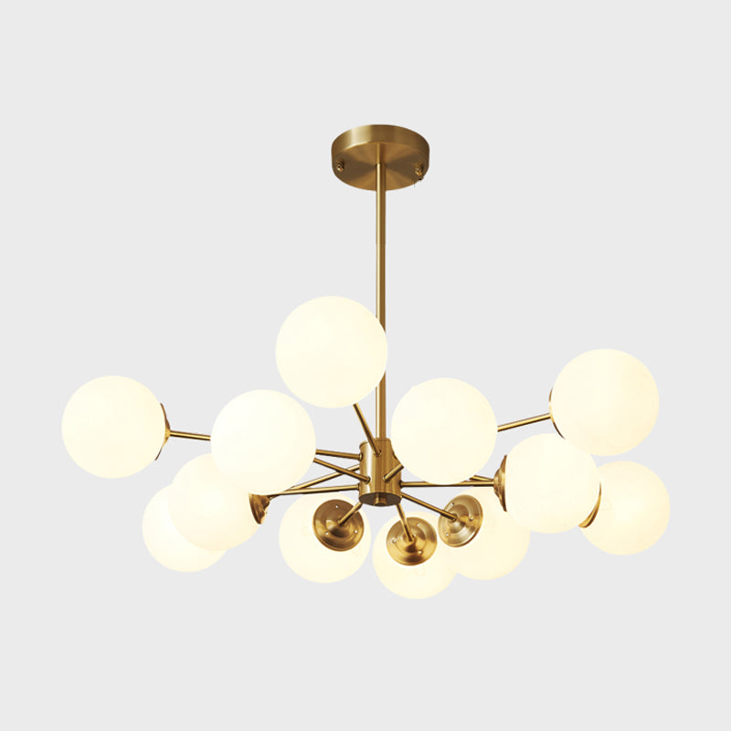 Modern Brass Chandelier Globe Multi Light Chandelier Pendant with Glass for Living Room