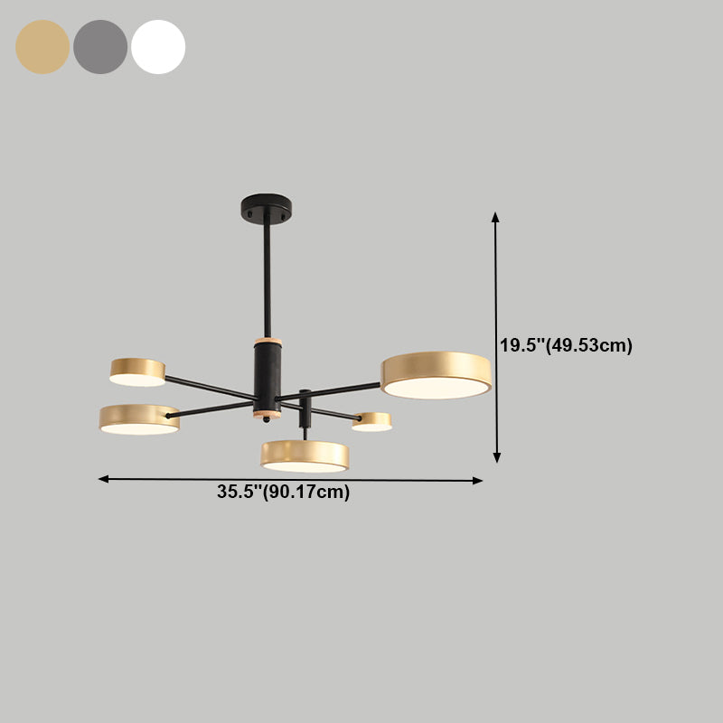 Metal Round Shape Flush Ceiling Light Modern Multi Lights Flush Mount Lighting Fixture