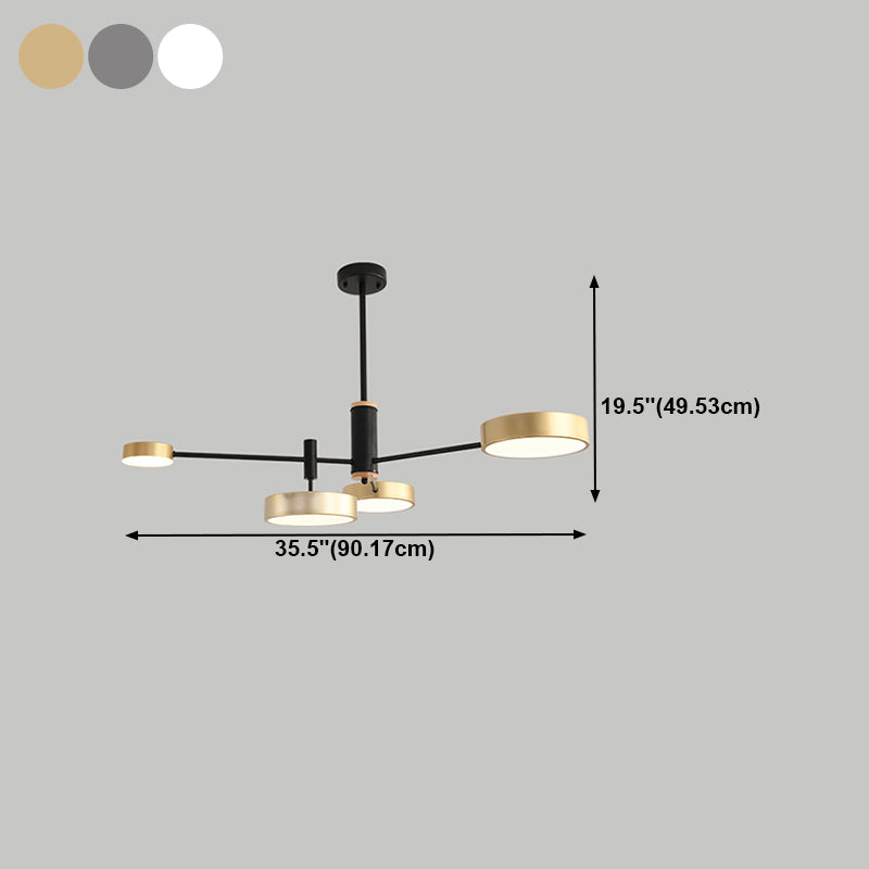 Metal Round Shape Flush Ceiling Light Modern Multi Lights Flush Mount Lighting Fixture