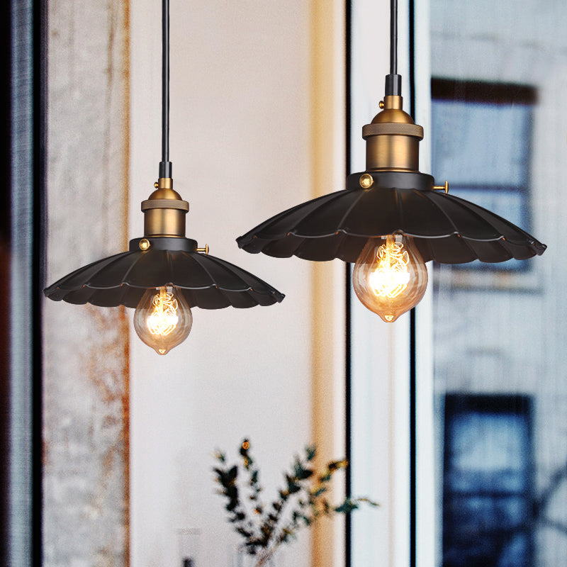 1-Light Pot Cover Hanging Pendant Industrial Style Metal Hanging Lighting