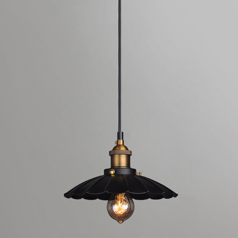 1-Light Pot Cover Hanging Pendant Industrial Style Metal Hanging Lighting