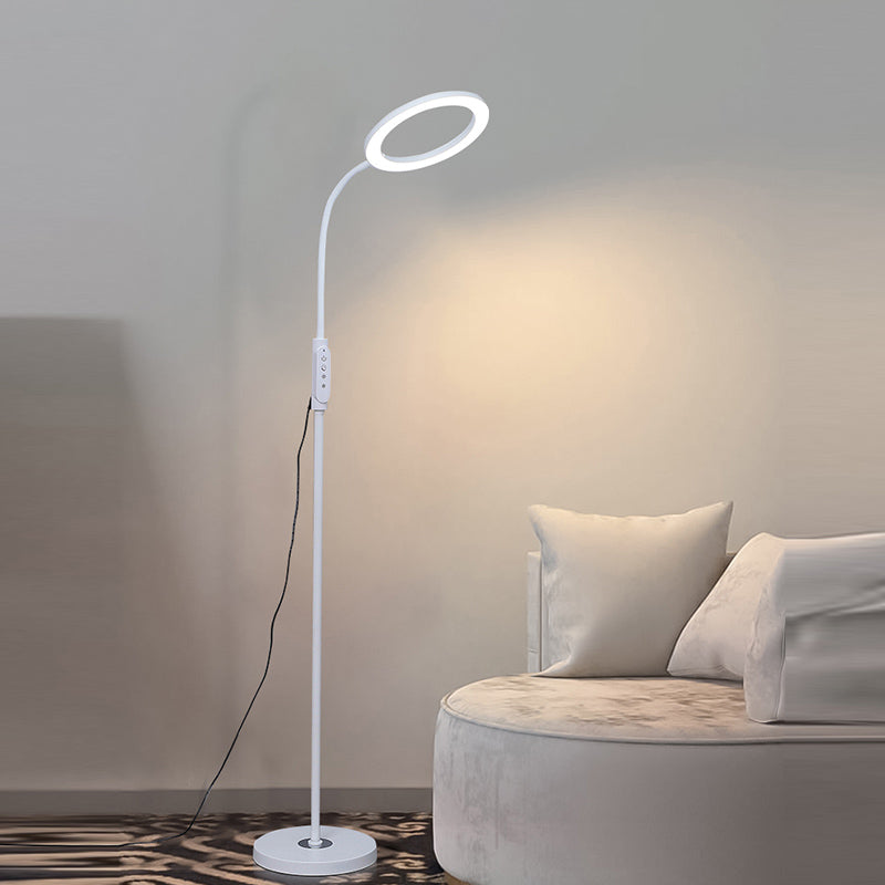 Modern Circle Shade Floor Lamp Metal 56" High LED Floor Light for Living Room