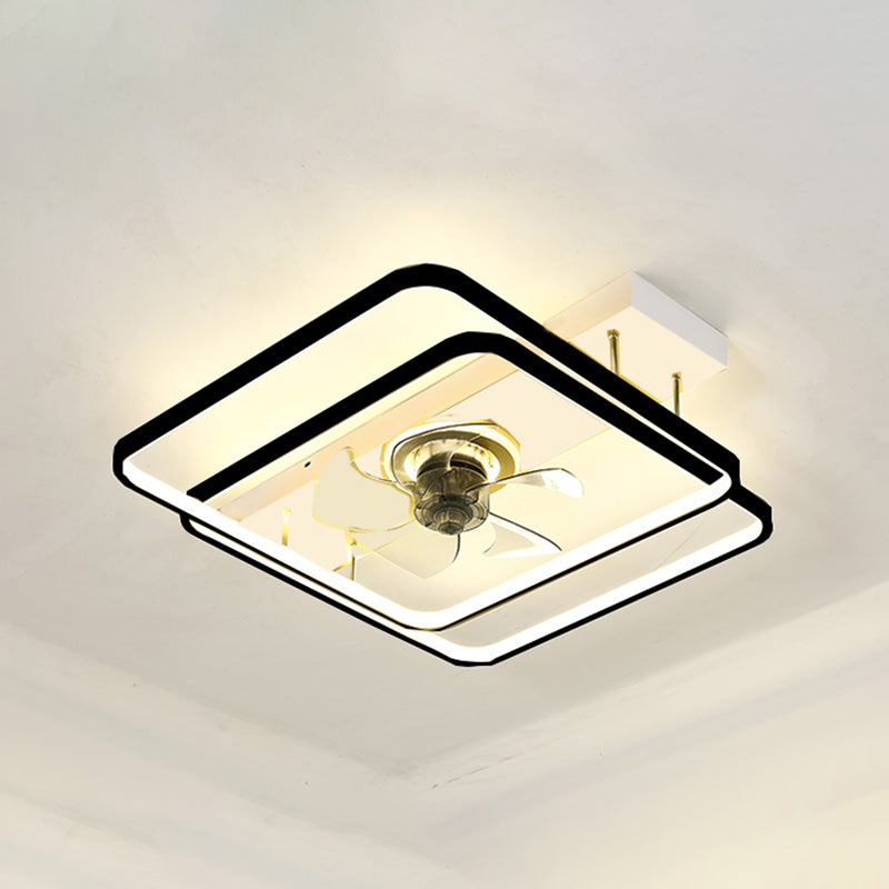 Modern Style Geometric Fan Light Metal LED Flush Mount Light for Bedroom