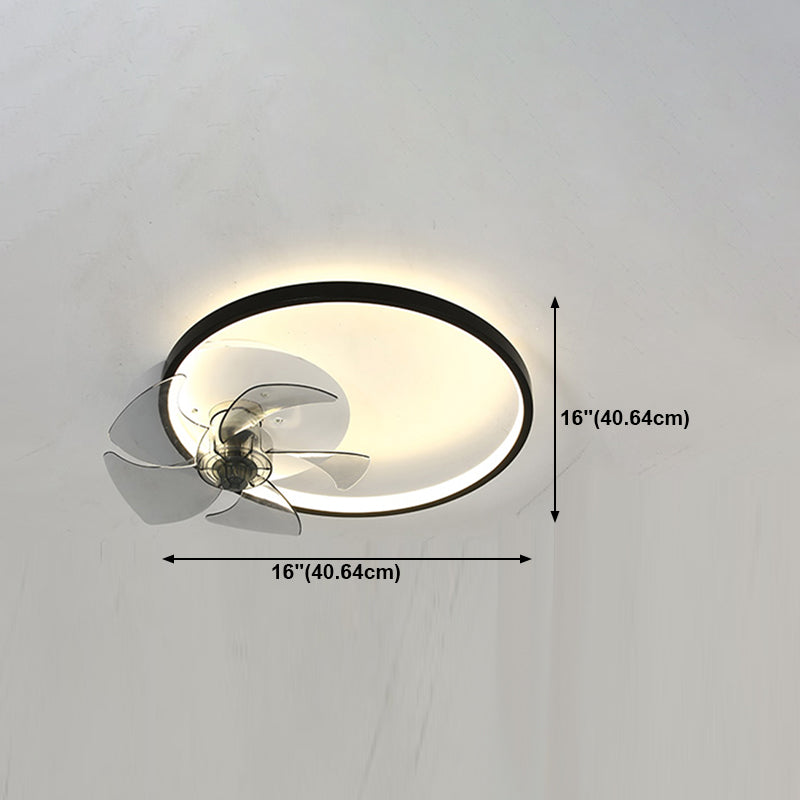 Modern Style Geometric Fan Light Metal LED Flush Mount Light for Bedroom