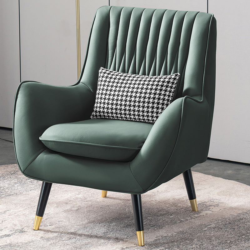 Modern Faux Leather 31.5"Wide Armchair with Basic Four Legs for Bedroom
