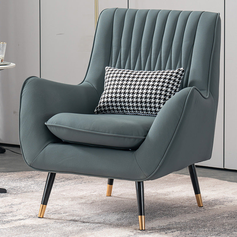 Modern Faux Leather 31.5"Wide Armchair with Basic Four Legs for Bedroom