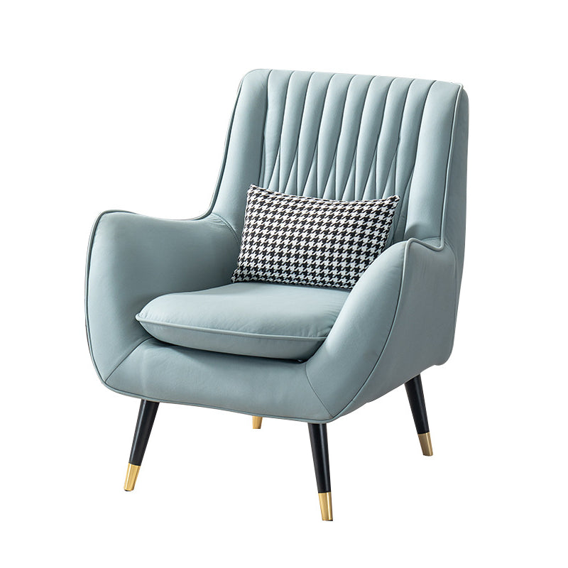 Modern Faux Leather 31.5"Wide Armchair with Basic Four Legs for Bedroom