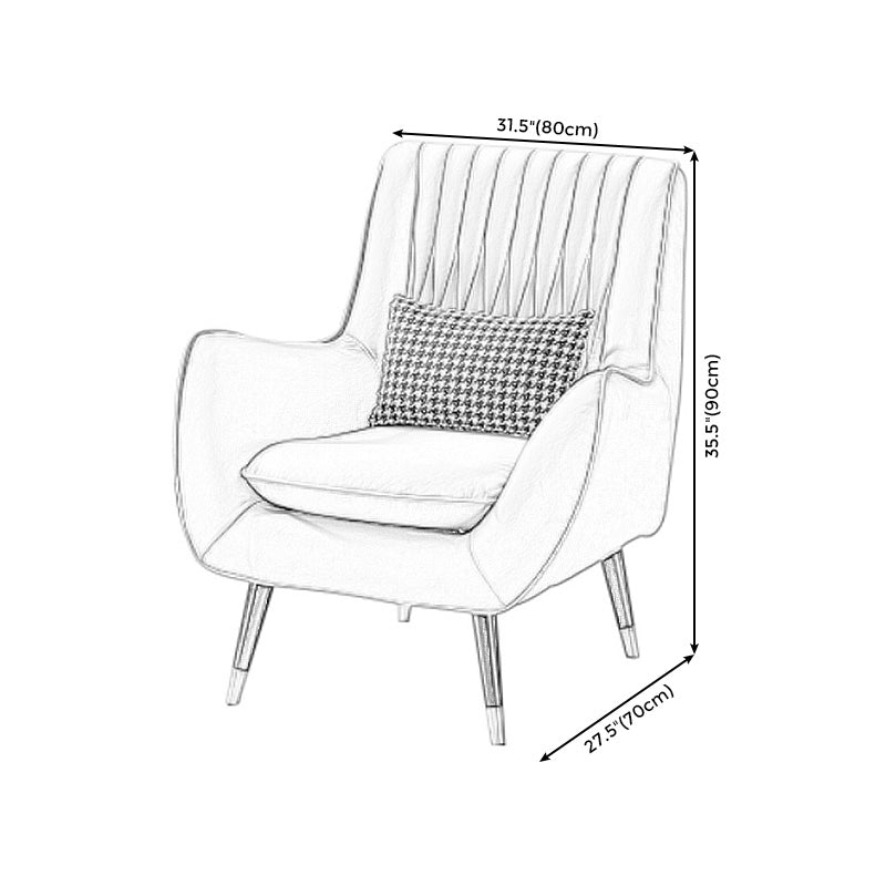 Modern Faux Leather 31.5"Wide Armchair with Basic Four Legs for Bedroom
