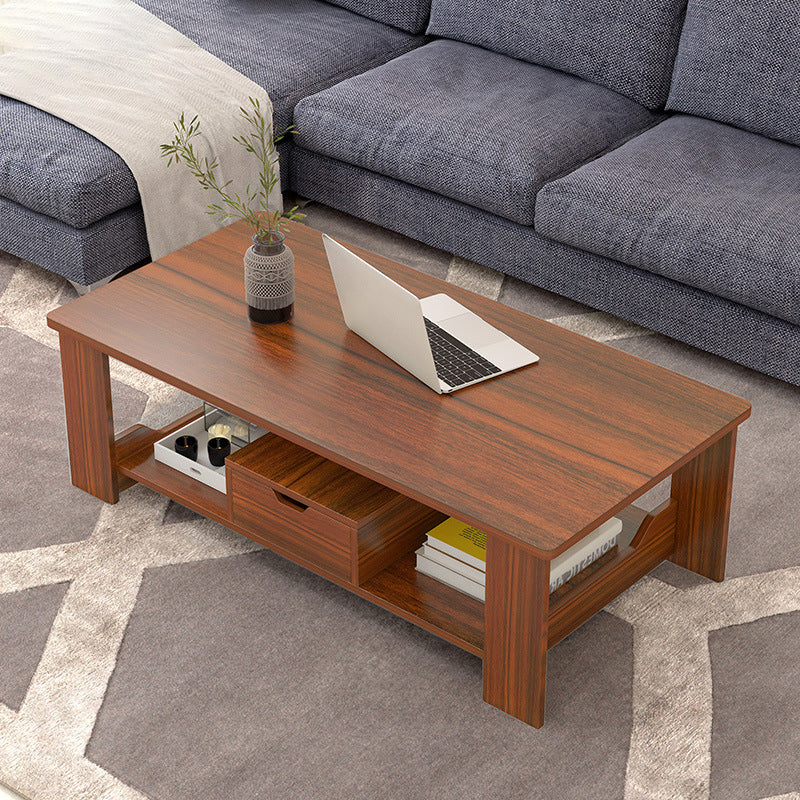 Modern Manufactured Wood Coffee Table with Storage Rectangular Cocktail Table