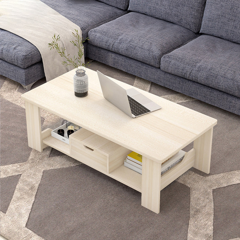 Modern Manufactured Wood Coffee Table with Storage Rectangular Cocktail Table