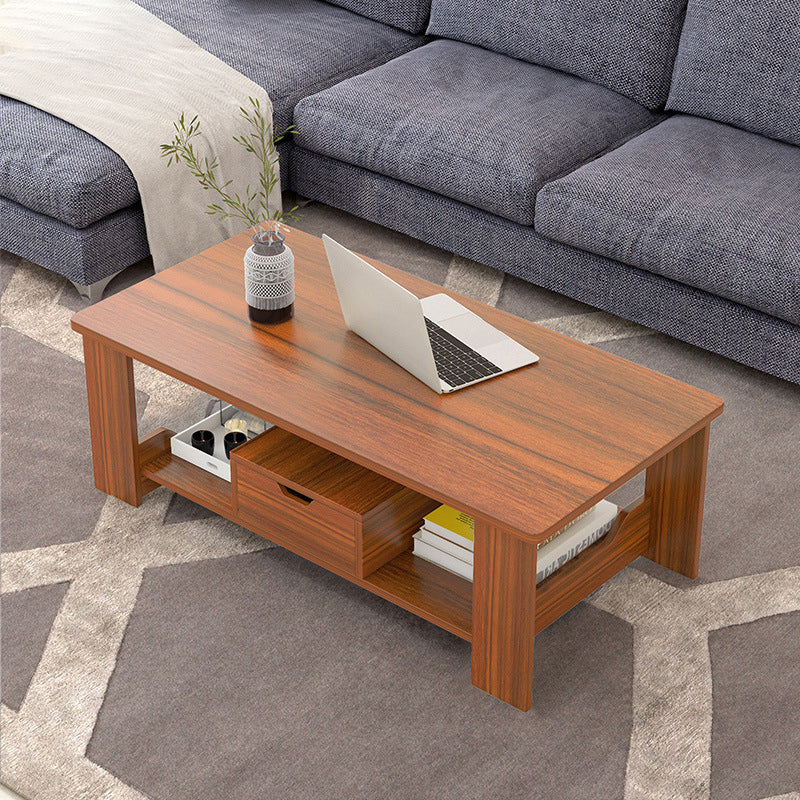 Modern Manufactured Wood Coffee Table with Storage Rectangular Cocktail Table