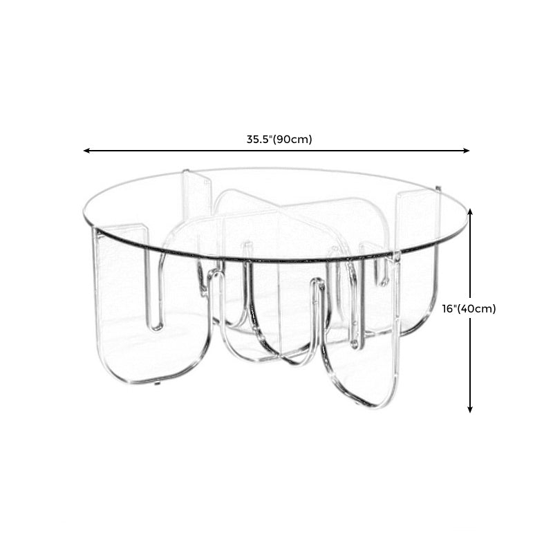 Runder Couchtisch mit abstraktem Sockel aus Acrylmaterial und mehreren Farbauswahlmöglichkeiten