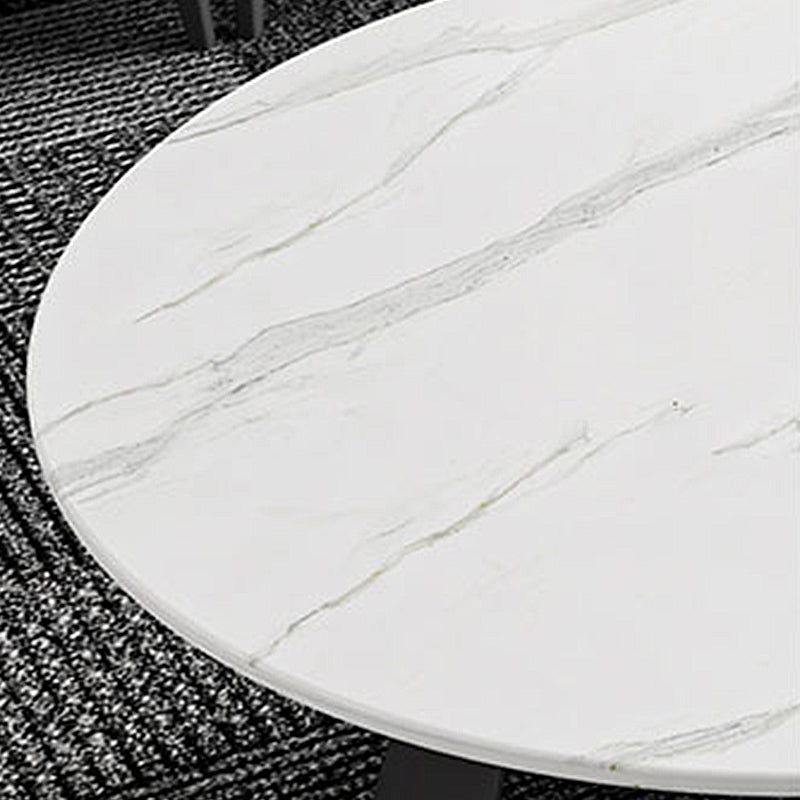 Modern Fixed Top Coffee Table Round Steel Abstract Cocktail Table