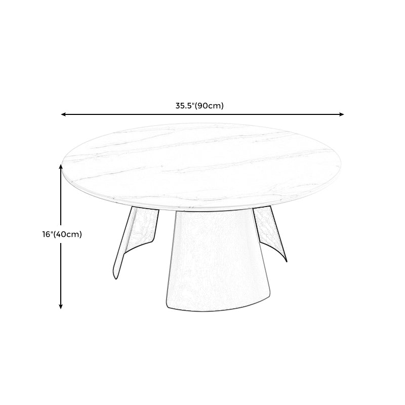Modern Fixed Top Coffee Table Round Steel Abstract Cocktail Table