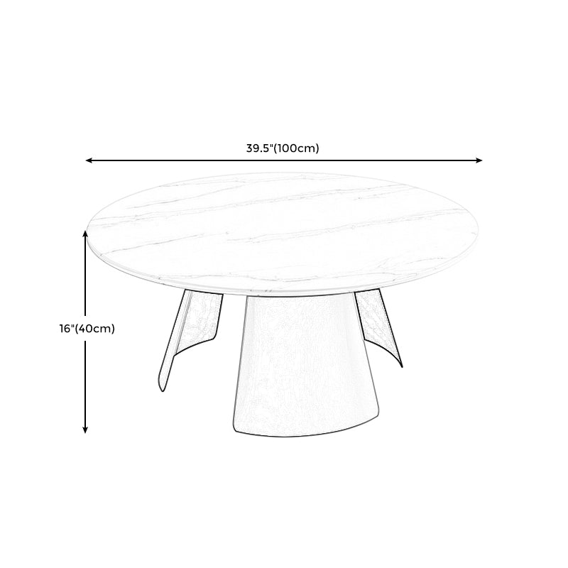 Modern Fixed Top Coffee Table Round Steel Abstract Cocktail Table