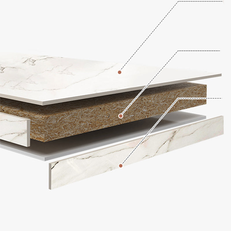 Modern Metal 4 Legs Cocktail Table Marble Rectangle Coffee Table