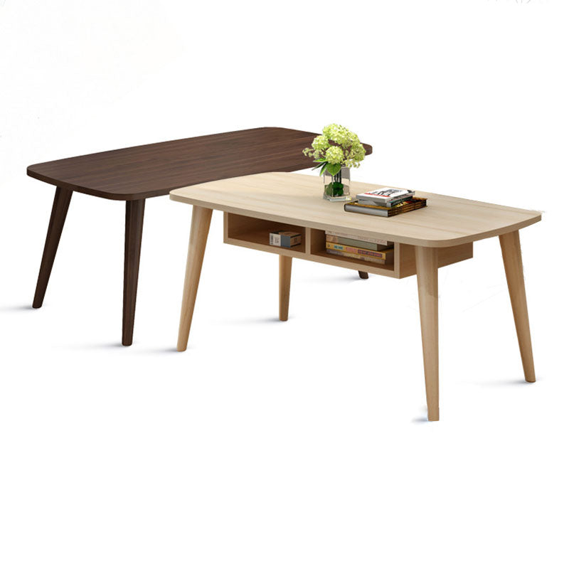 Modern 4 Legs Cocktail Table Rectangular Coffee Table - White/Wood