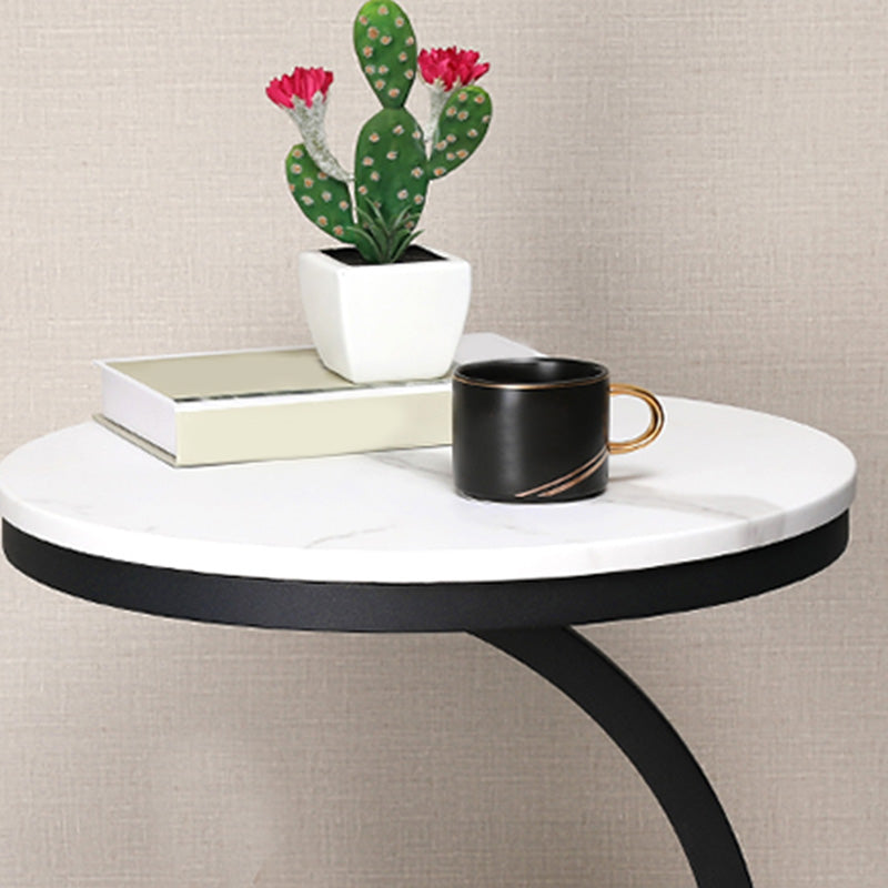 Round Side Wood Top End Table Abstract Sofa Side End Table for Living Room