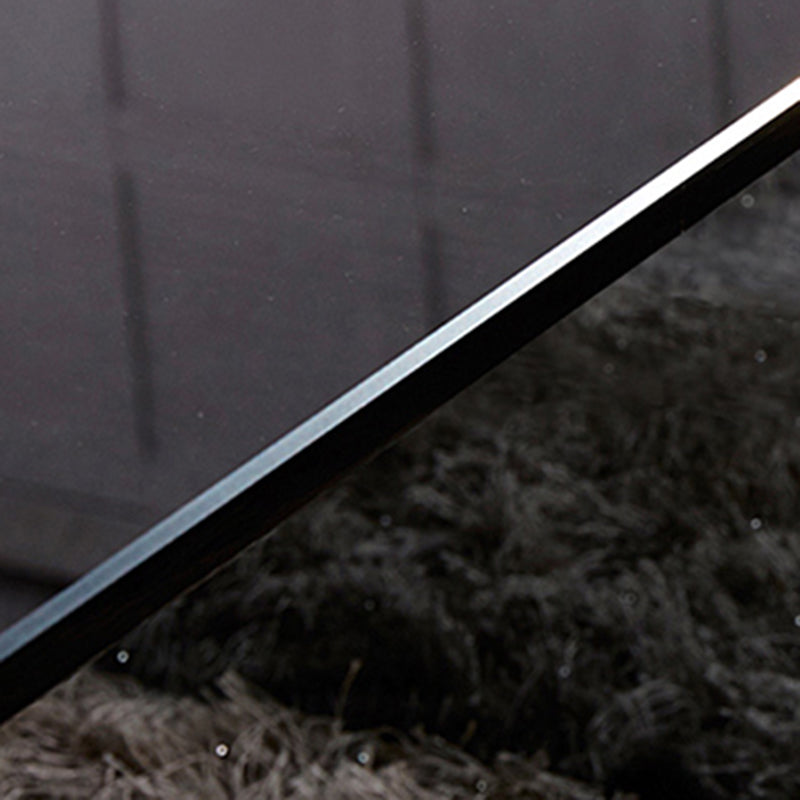 Sled Single Coffee Table Glass Modern Black/White Rectangular Cocktail Table