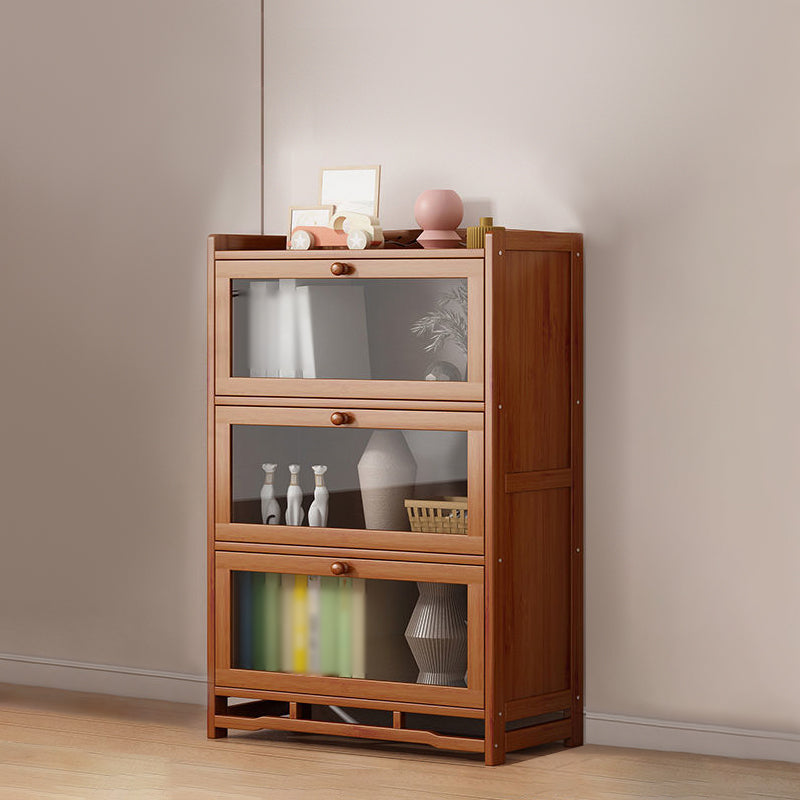 Engineered Wood Barrister Bookcase Contemporary Closed Back Bookshelf with Doors