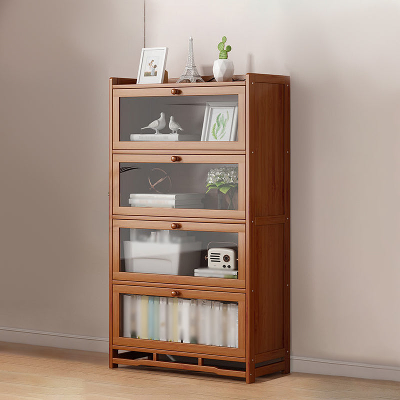 Engineered Wood Barrister Bookcase Contemporary Closed Back Bookshelf with Doors
