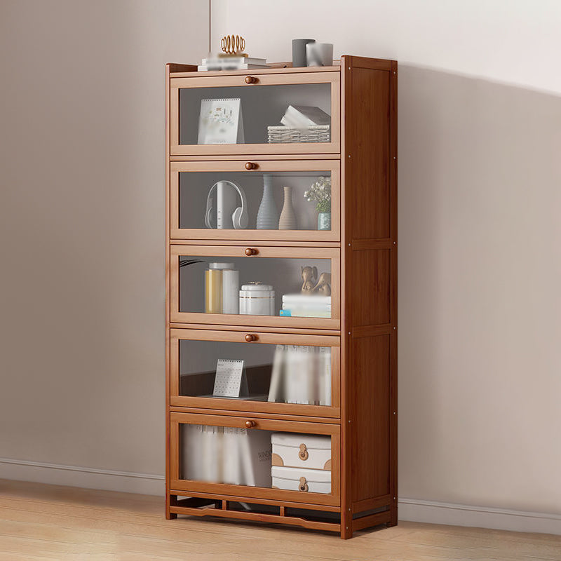 Engineered Wood Barrister Bookcase Contemporary Closed Back Bookshelf with Doors