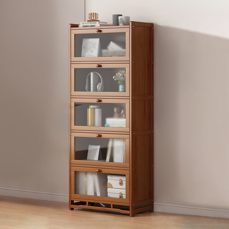 Engineered Wood Barrister Bookcase Contemporary Closed Back Bookshelf with Doors