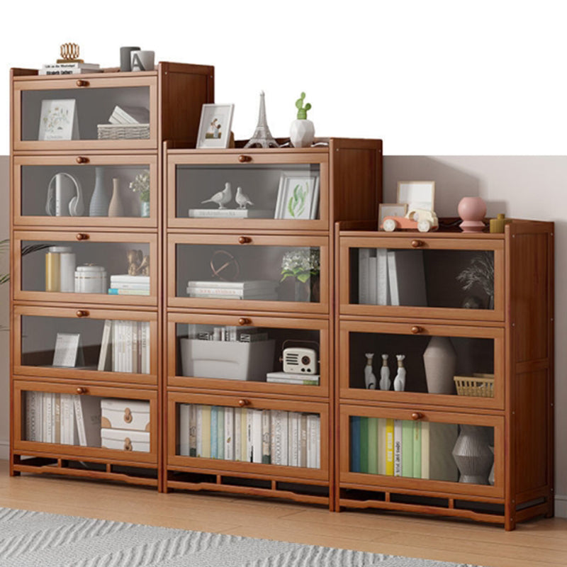 Engineered Wood Barrister Bookcase Contemporary Closed Back Bookshelf with Doors