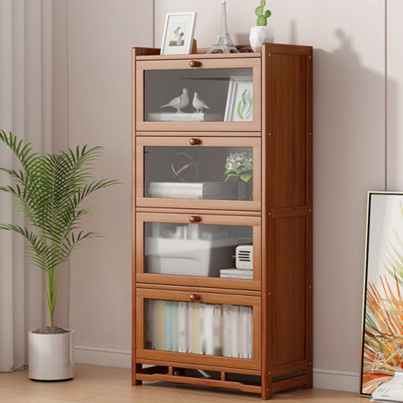 Engineered Wood Barrister Bookcase Contemporary Closed Back Bookshelf with Doors