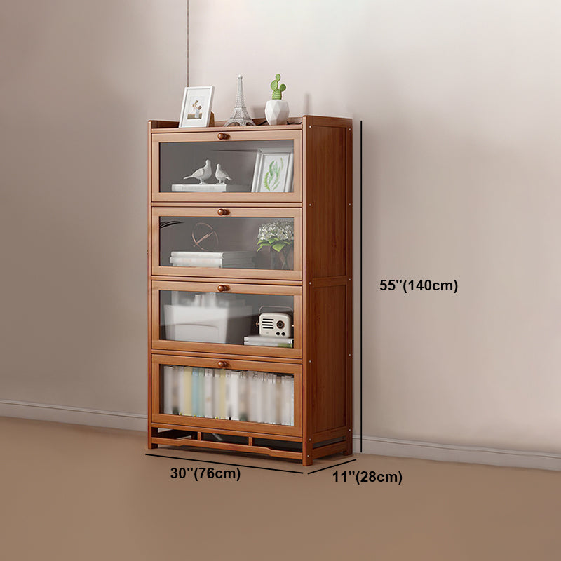 Engineered Wood Barrister Bookcase Contemporary Closed Back Bookshelf with Doors