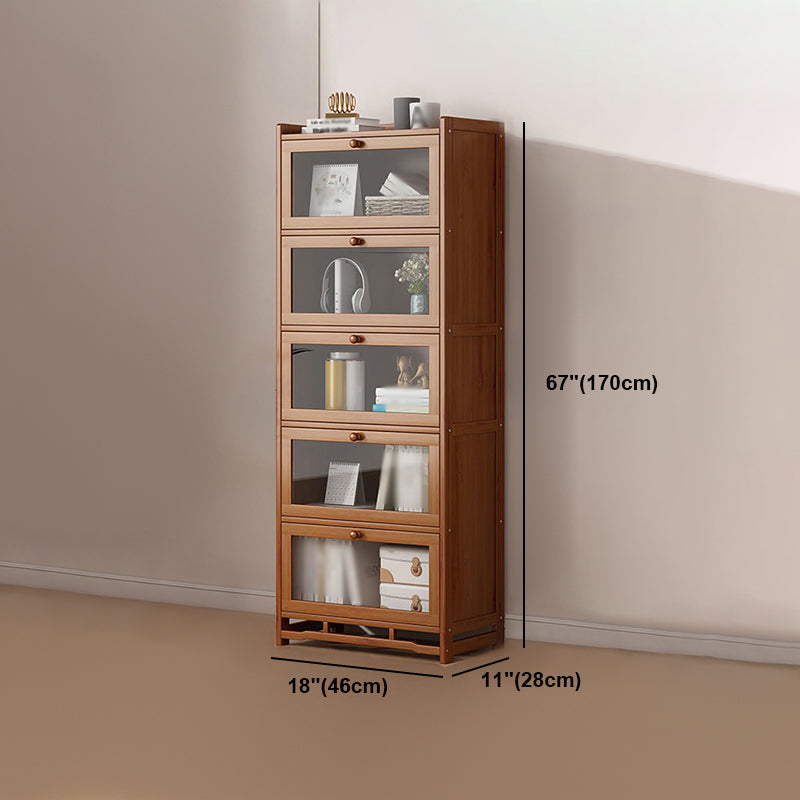Engineered Wood Barrister Bookcase Contemporary Closed Back Bookshelf with Doors