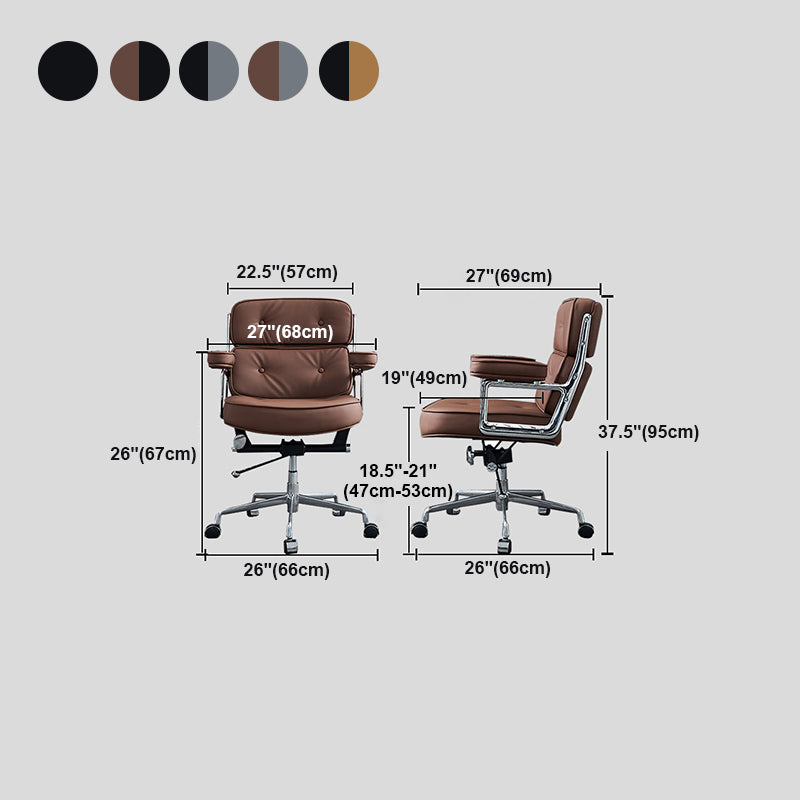 Fixed Arms Managers Chair Lumbar Support Middle Ergonomic Back Executive Chair