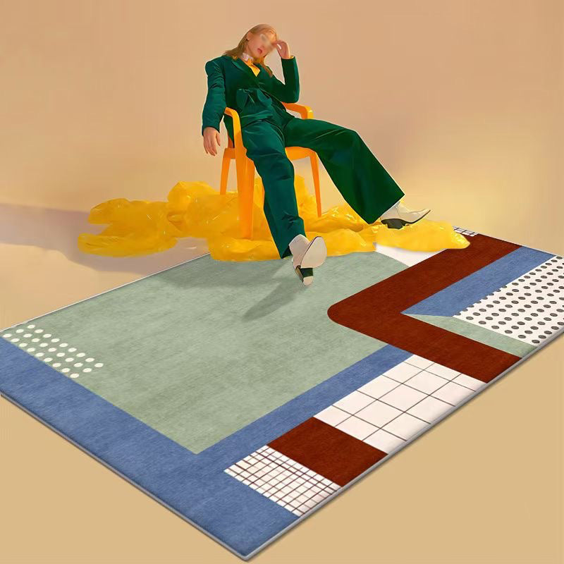 Artistical Modern Rug Color Piece Rug Stain Resistant Rug for Living Room